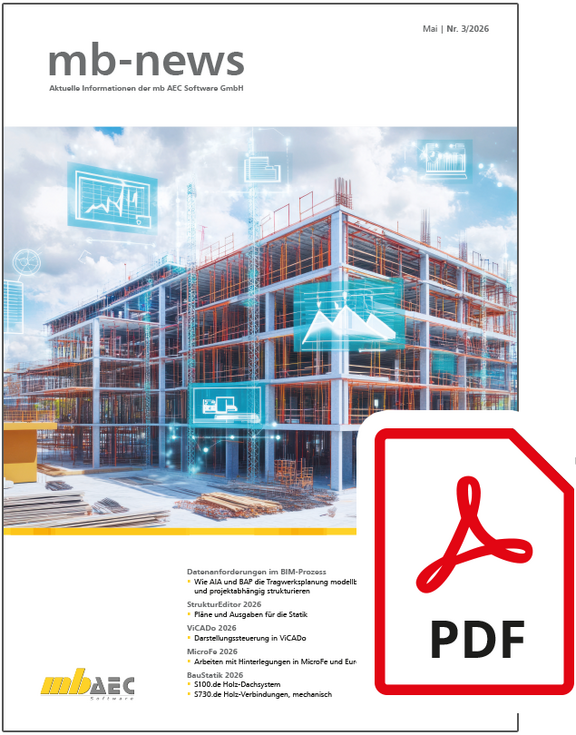 mb-news 03-26 - Titelseite der mb-news mit PDF-Symbol